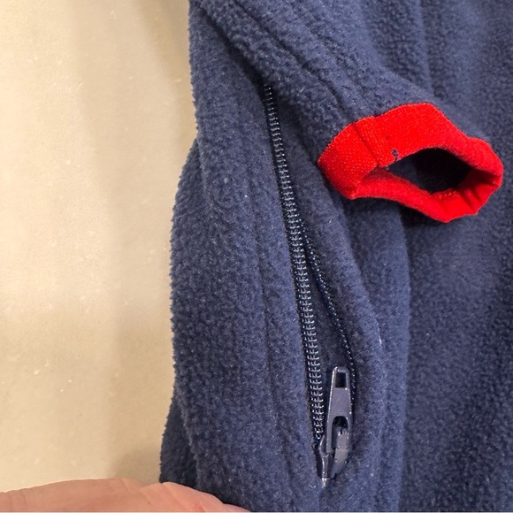 Polo Ralph Lauren Boys Fleece 1/4 Zip Navy Blue Red Trim POLO Logo Pullover Sz 6 - Picture 7 of 13
